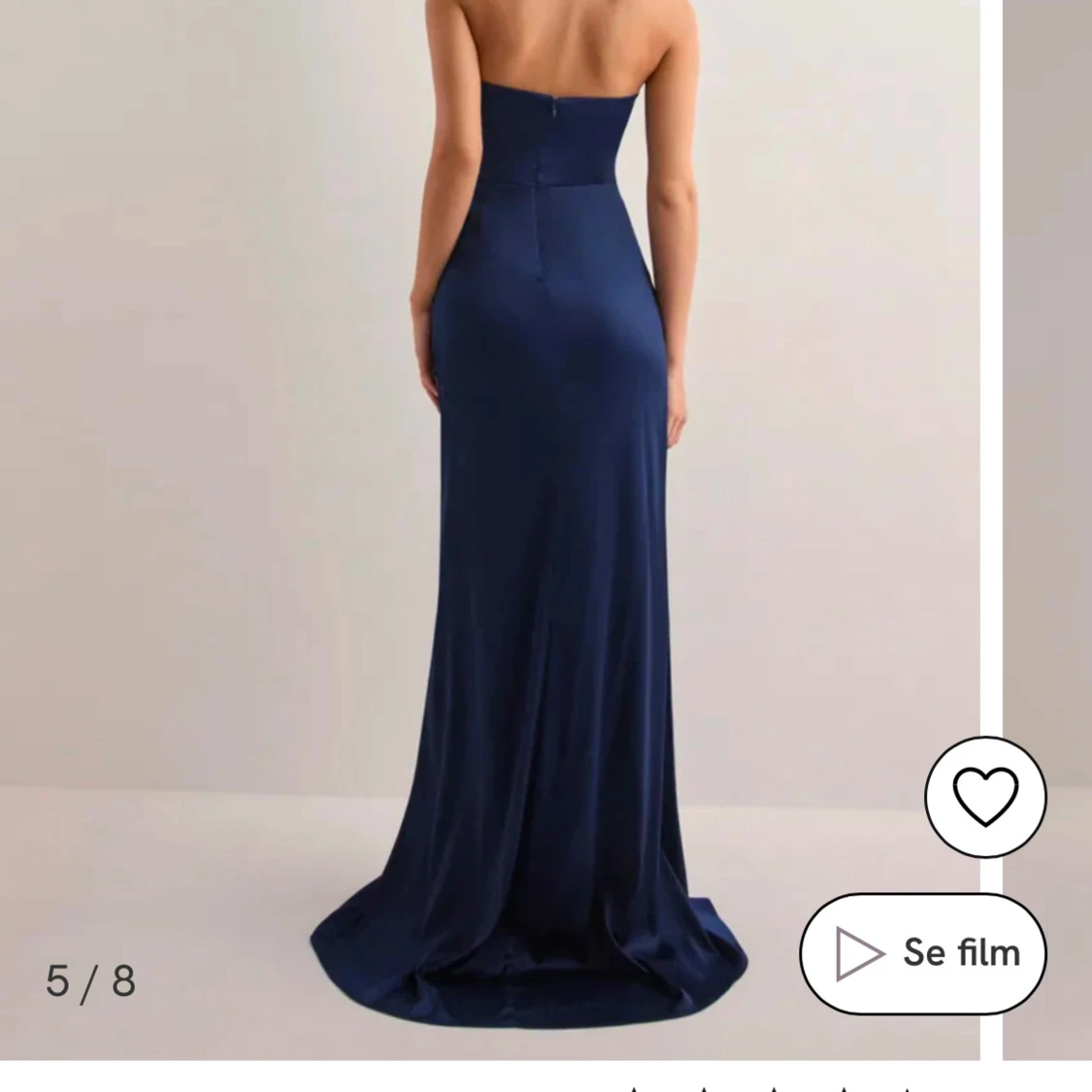 Mörkblå axelbandslös klänning - 2