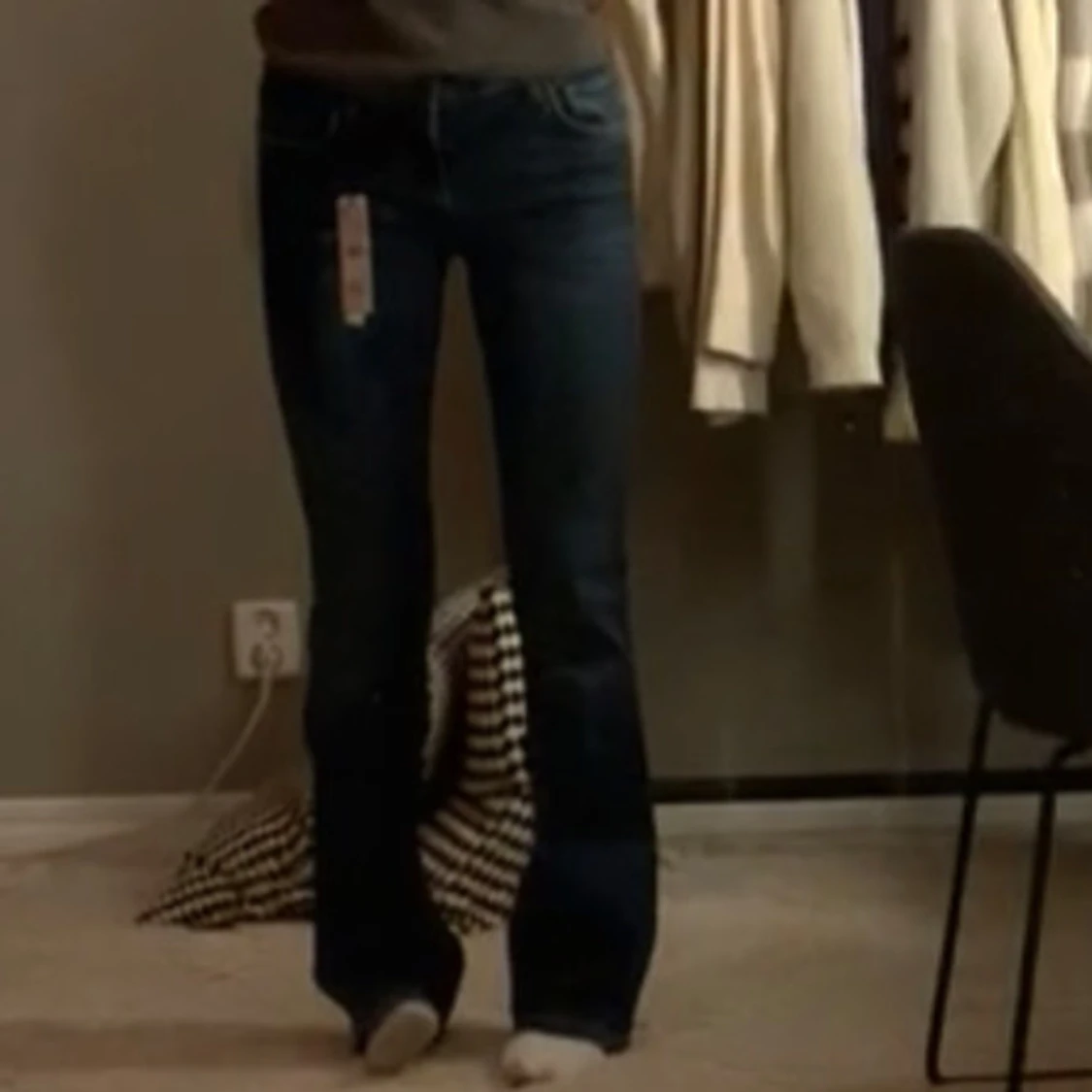 Mörkblå bootcut jeans - 2