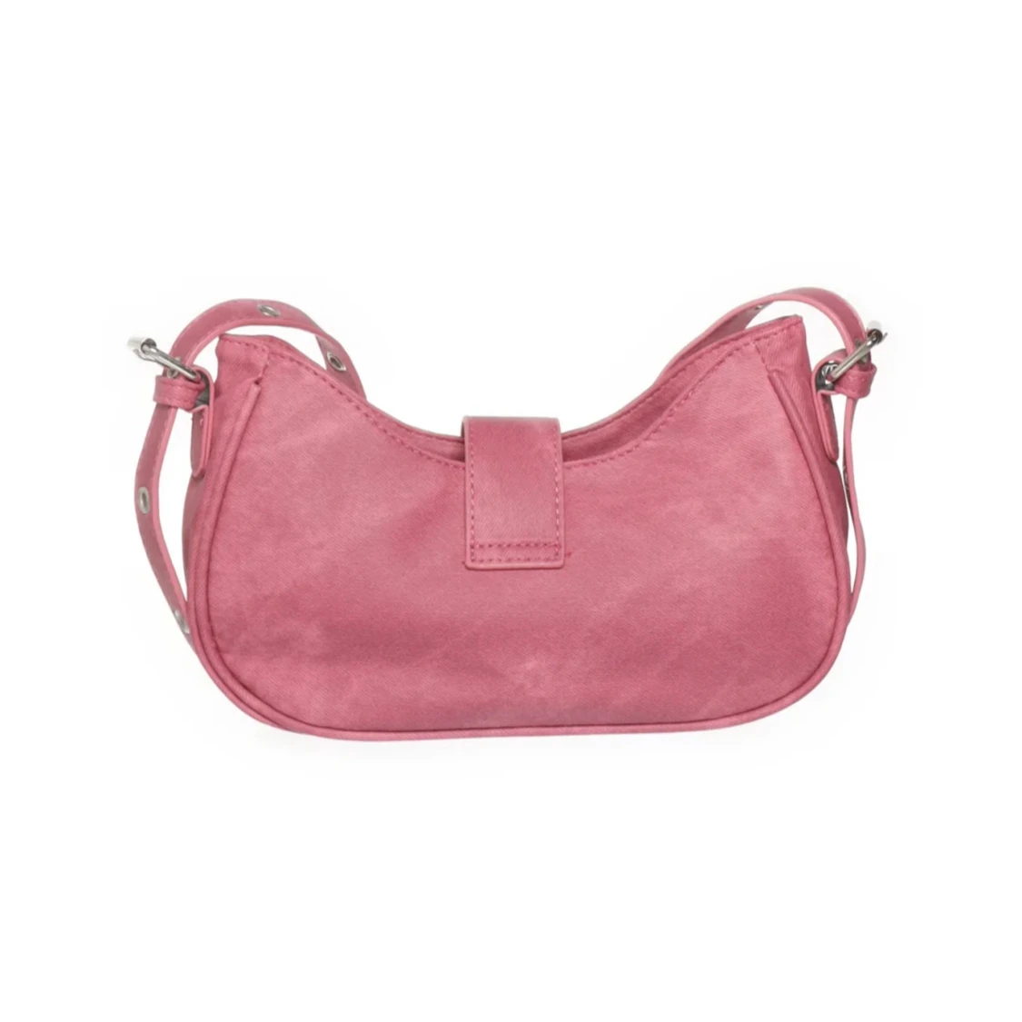 Rosa axelväska med bältesdetalj - 2