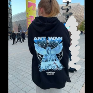 ant wan merch  - Säljer en svart hoodie med ett stort tryck på ryggen från Ant Wan. köptes innan konserten på Avicii Arena 23.09.30. använt några gånger men inget som syns, är i storlek M 🥰 tror köpt för 850? 