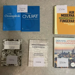 Kurslitteratur för ekonomiprogrammet  - Säljer kurslitteratur för ekonom programmet. Alla böckerna är i ett väldigt bra skick, och är knappt använda. Om ni har frågor så är de bara att ställa dem ☺️