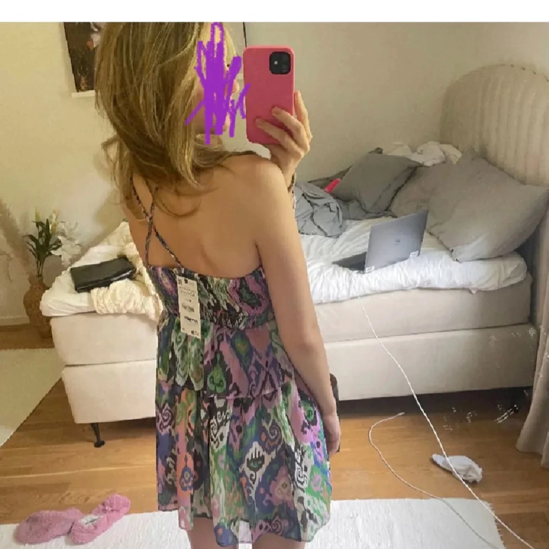 Färgglad miniklänning Zara - 2