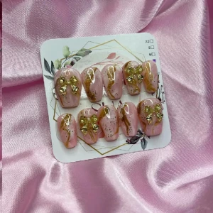 PinkMarble(L);Short Ballerina;Curved - L: 17 mm, 12,5 mm, 13 mm, 12 mm, 10 mm 