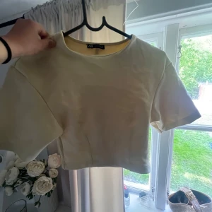 Ljusgul croppad topp från Zara - Säljer en ljusgul croppad topp från Zara.