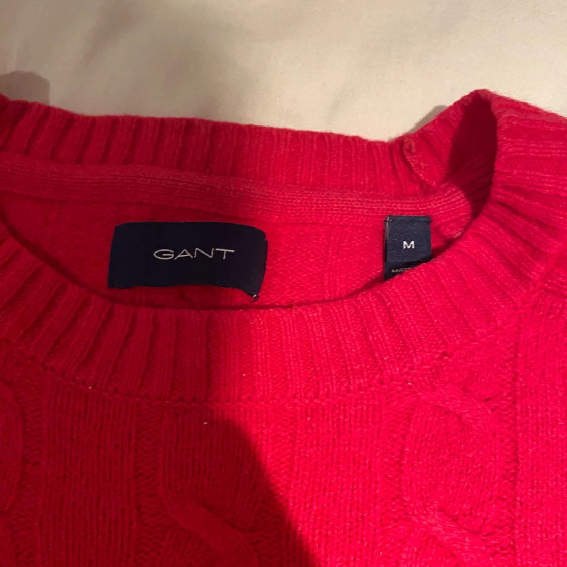 Röd kabelstickad tröja från GANT - 2
