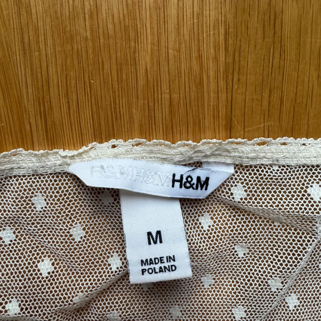 Vintage Vit spetsblus med prickigt mönster - 3