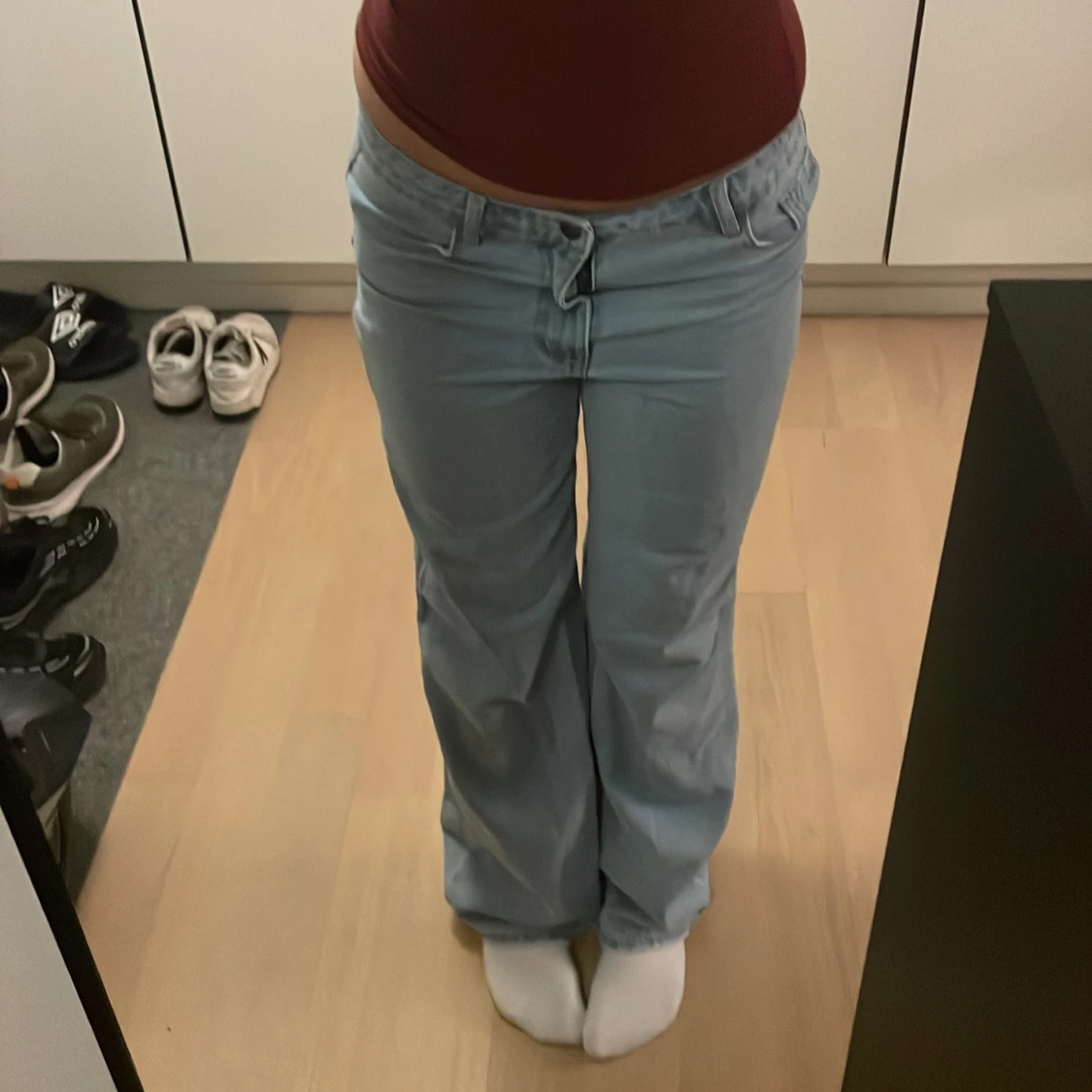 Ljusblå straight jeans 