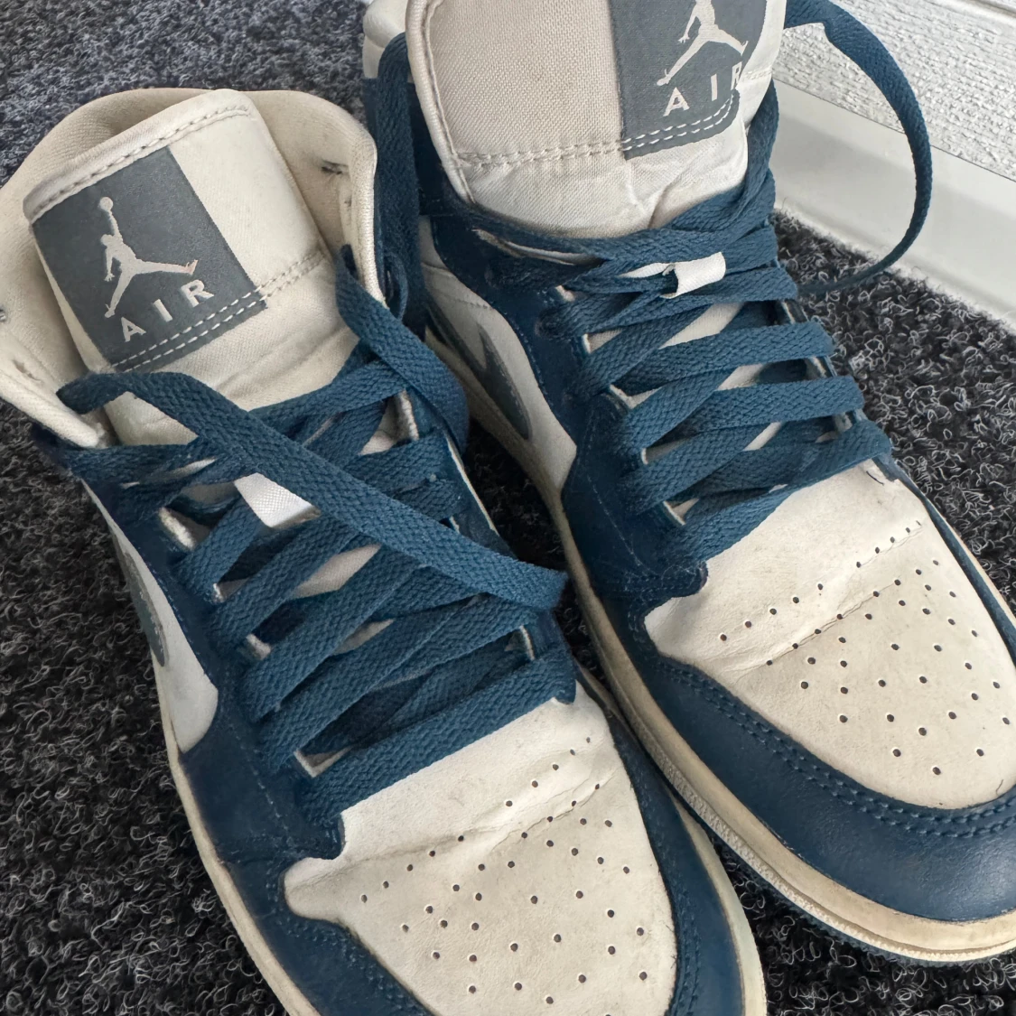 Nike Air Jordan 1 Mid blå/vit - 2