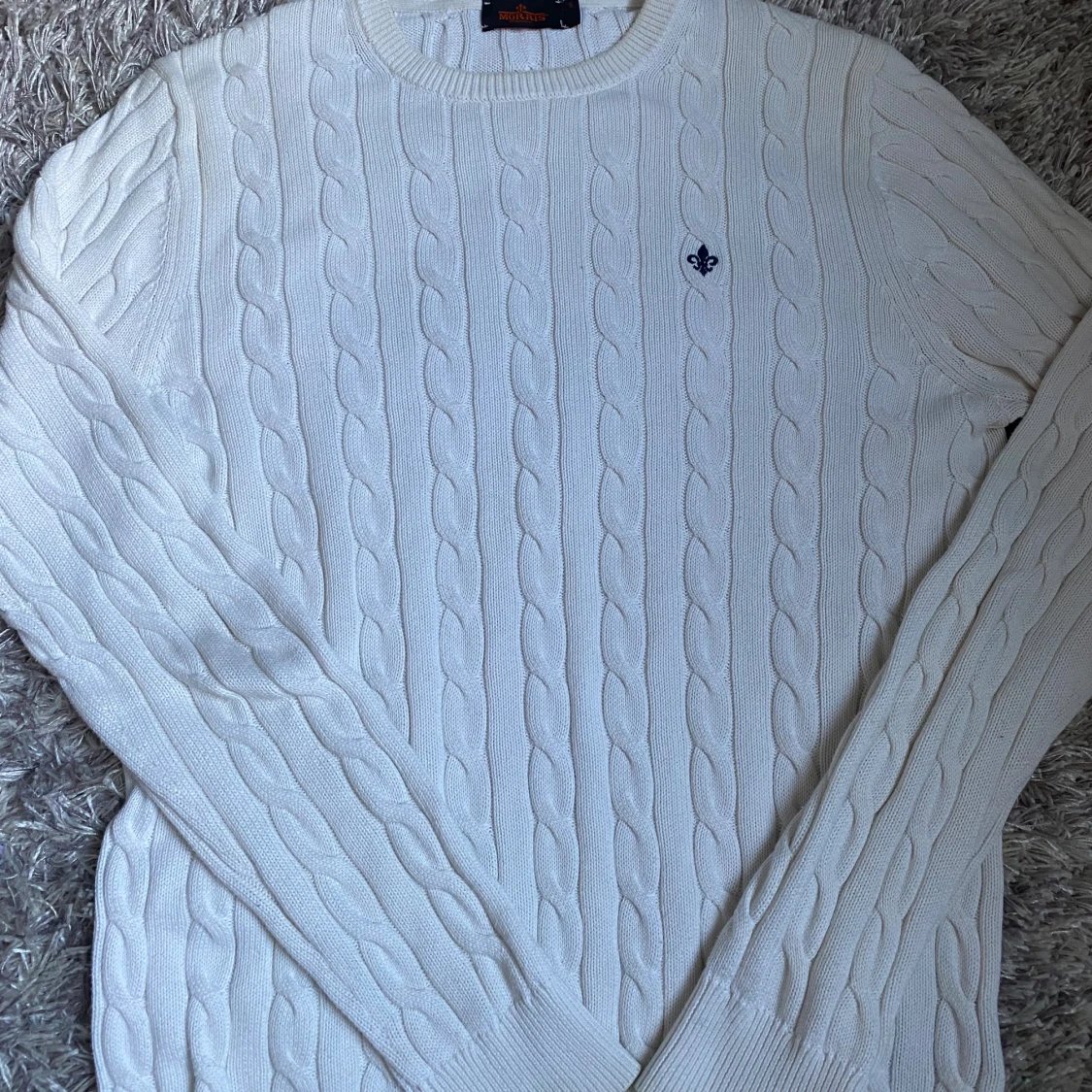 Vit kabelstickad tröja från Morris !Helt Ny! - 1