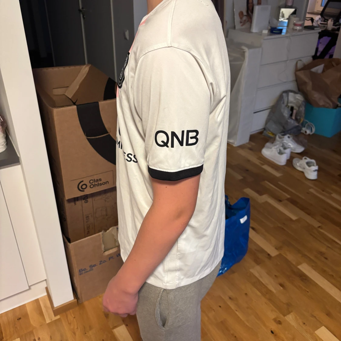 PSG vit och rosa fotbollströja Nike M - 1