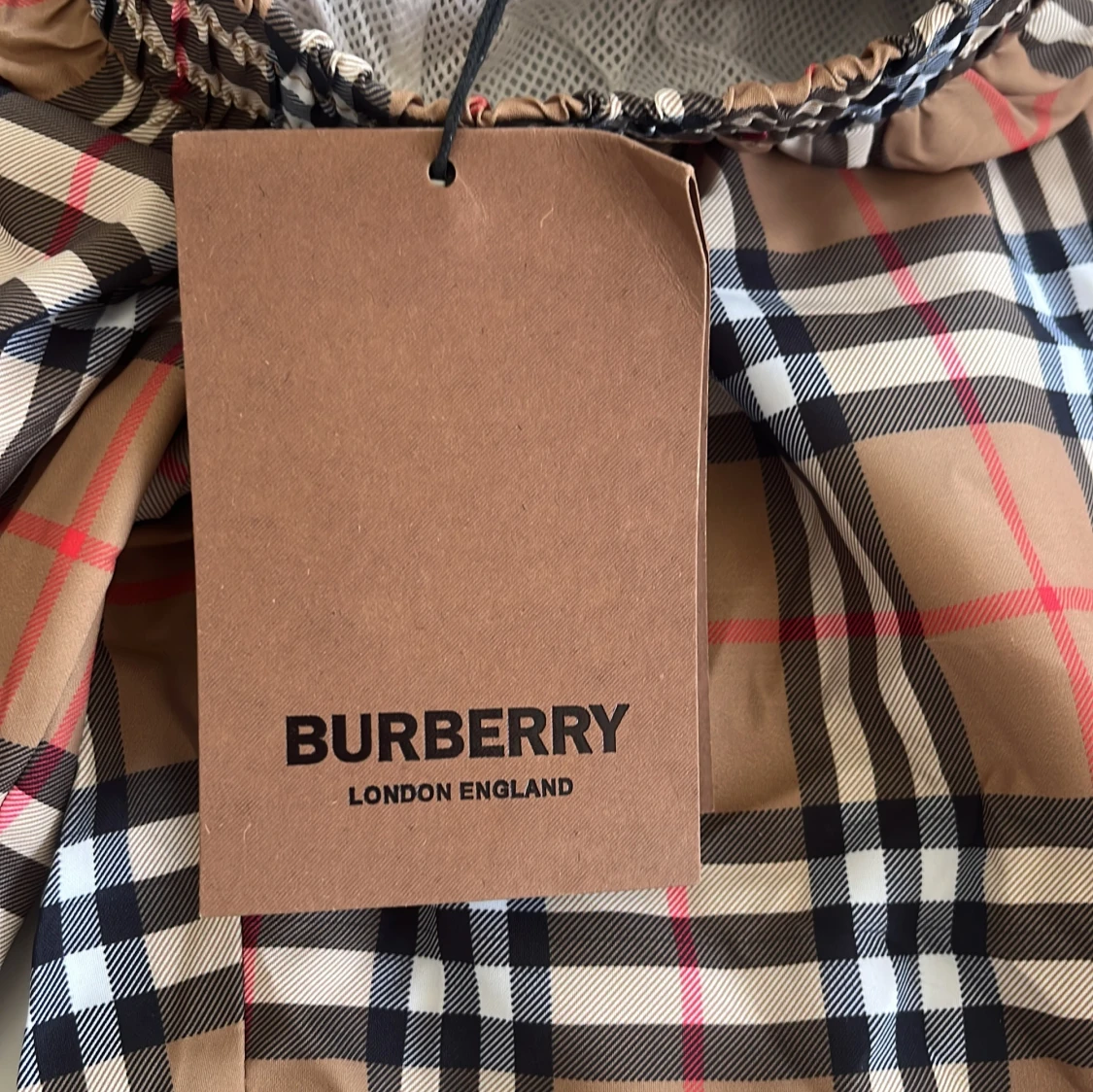 Rutig Burberry shorts i beige M - 1