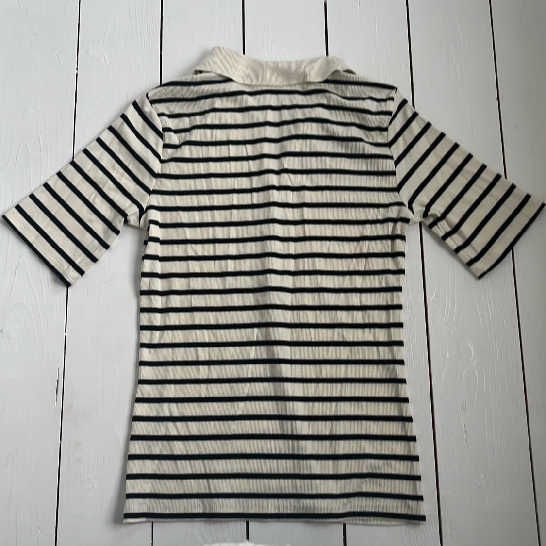 Randig pikétröja från H&M, S - 1