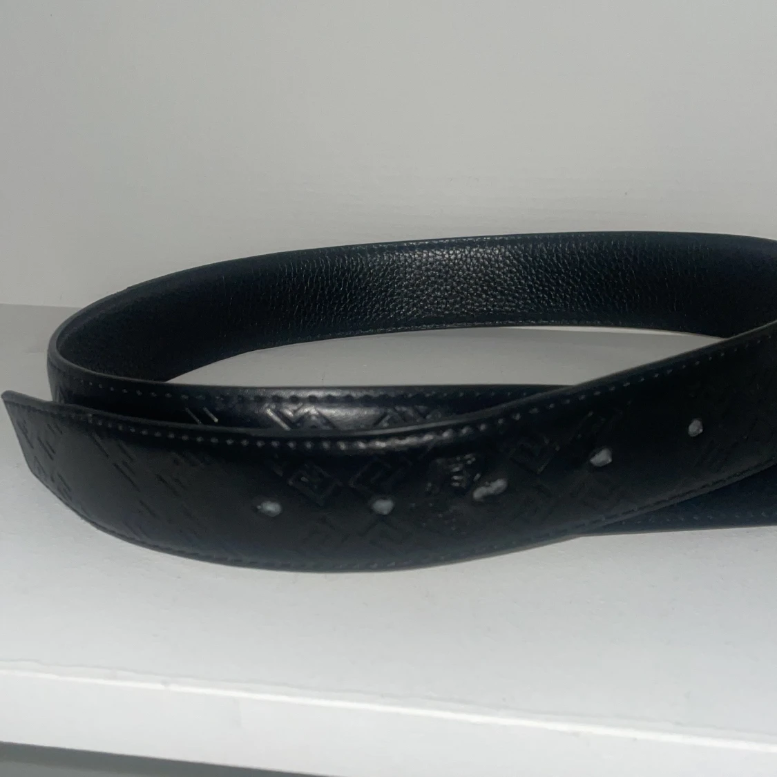 Svart Versace-bälte med silverdetaljer - 1