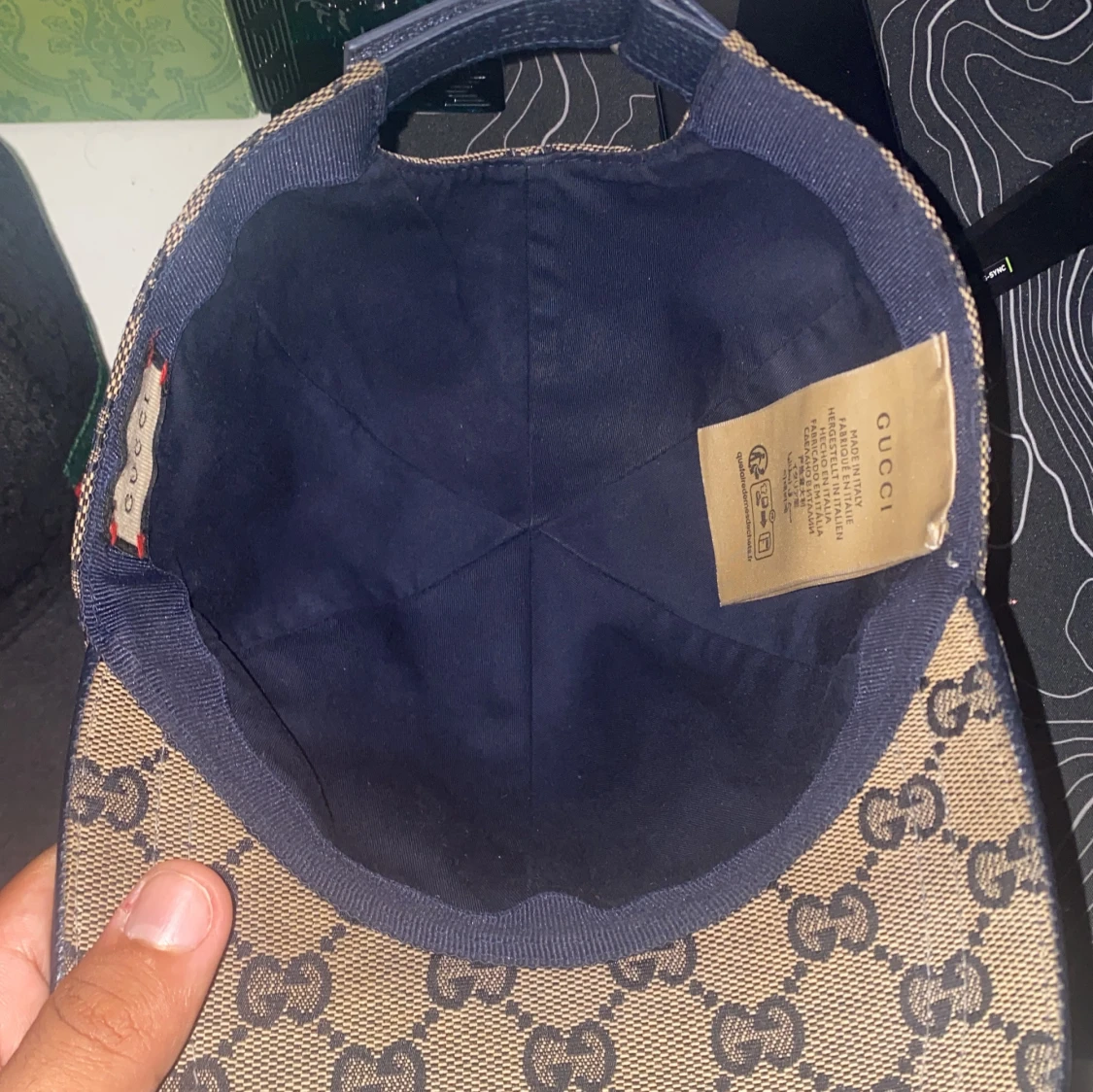 Gucci Navy keps med GG-mönster - 4