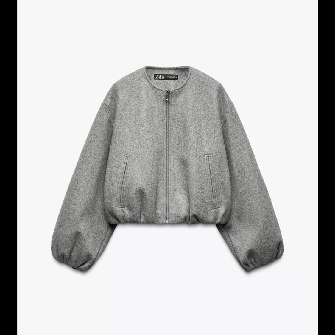 Grå croppad bomberjacka från Zara
