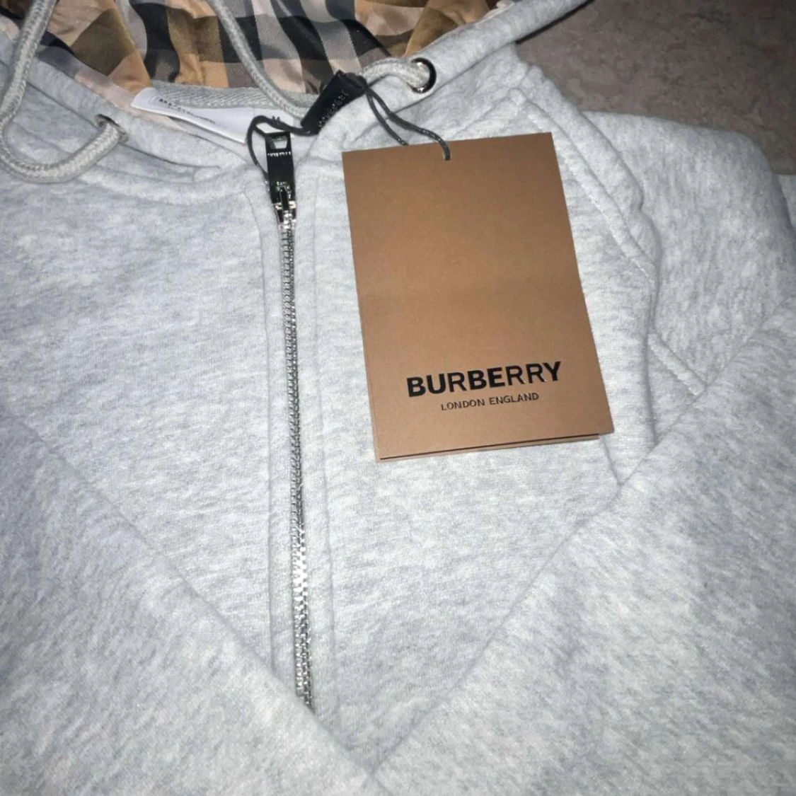 Grå zip-hoodie från Burberry M - 3