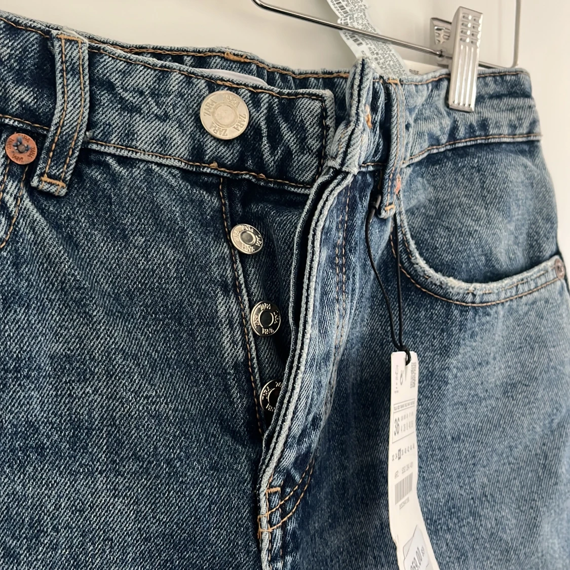 Blå raka jeans från Zara, strl 36 - 3