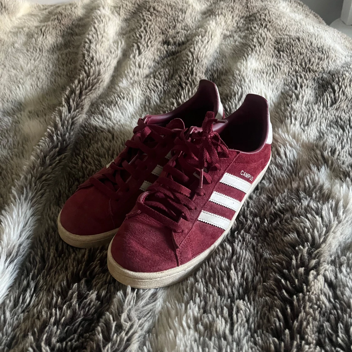 Vinröda Adidas Campus sneakers