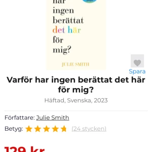 Varför har ingen berättat det här för mig? - En populär bok från 2023 som snabbt blivit en favorit bland unga vuxna. handlar om att livet inte alltid är så lätt. Säljer för inte har kommit tillfälle att läsa. Köpte för 130kr, kom med ett bra pris😊