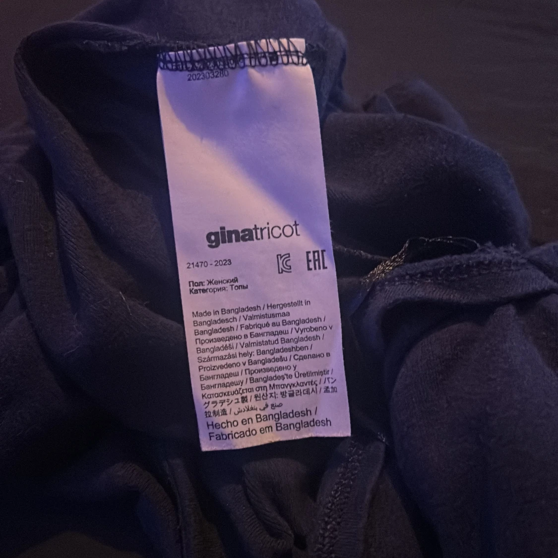 Mörkblå långärmad topp Gina Tricot - 4