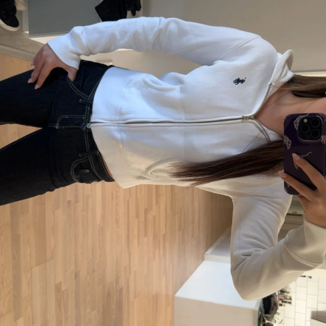 Vit hoodie från Polo Ralph Lauren XS