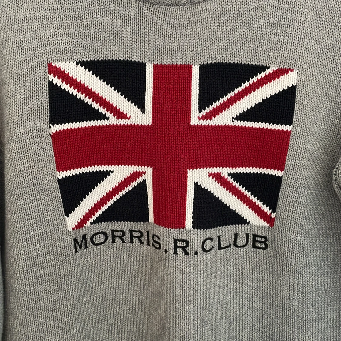 Grå stickad tröja Morris R Club - 2
