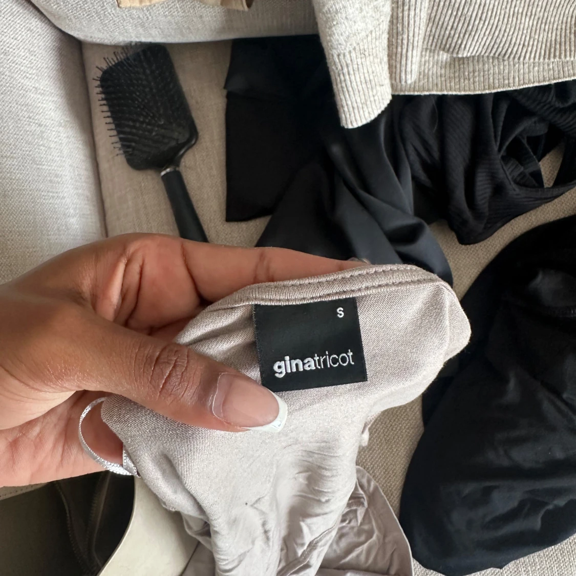 Beige långärmad topp  - 3