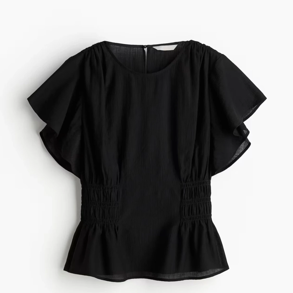Svart blus med volangärm från H&M