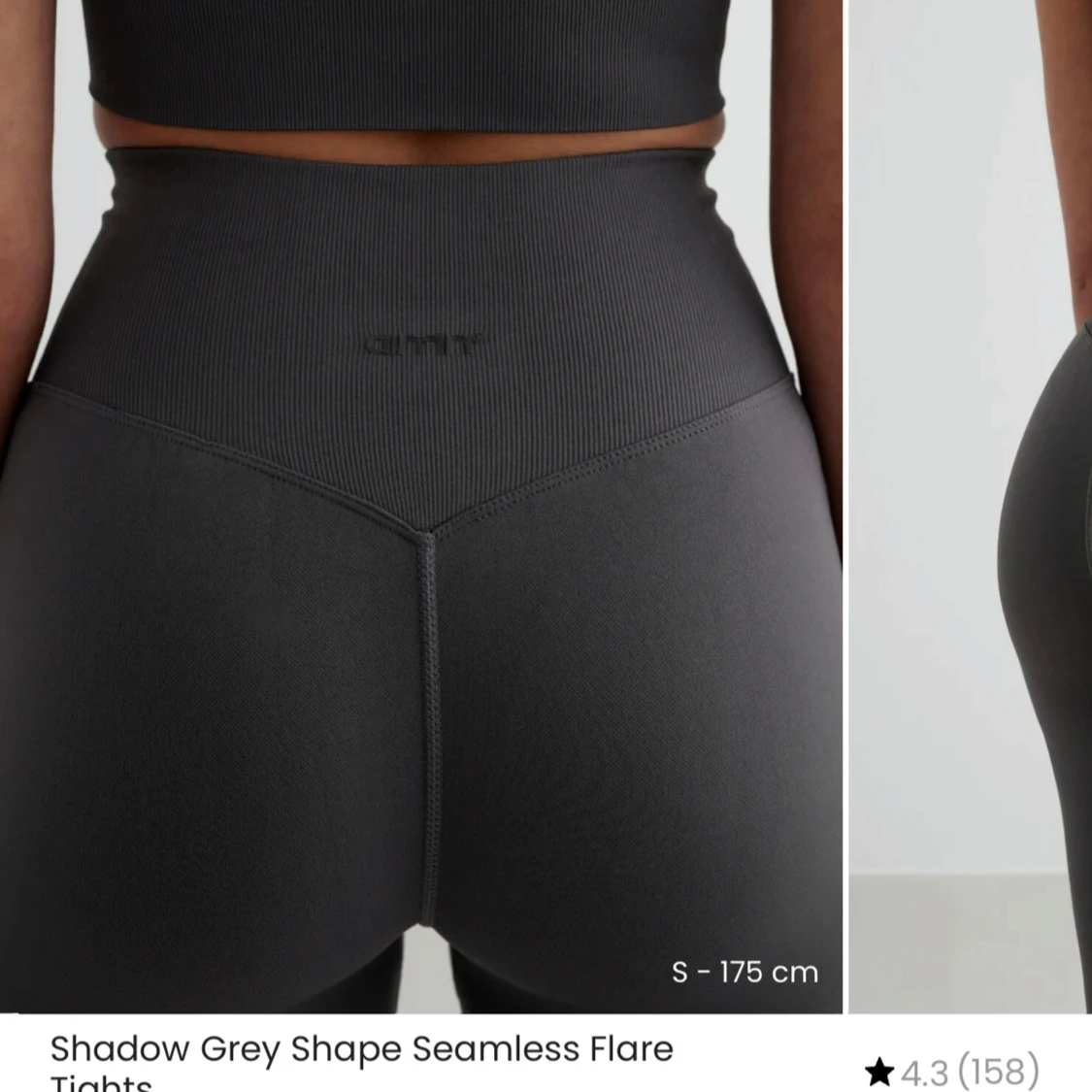 Mörkgrå sömlösa flare tights - 2