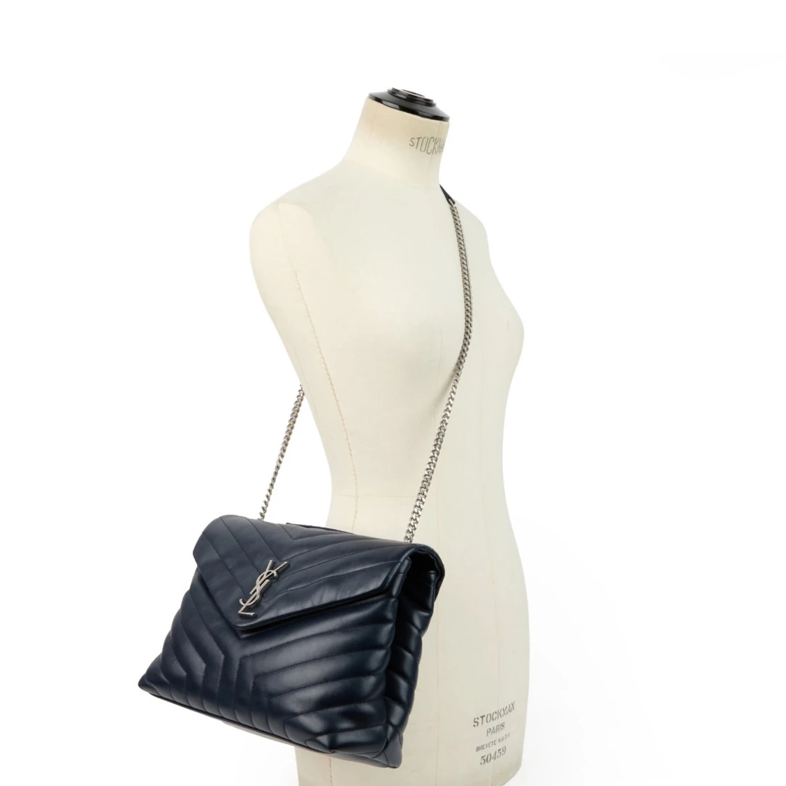 Mörkblå quiltad axelväska från Saint Laurent - 1