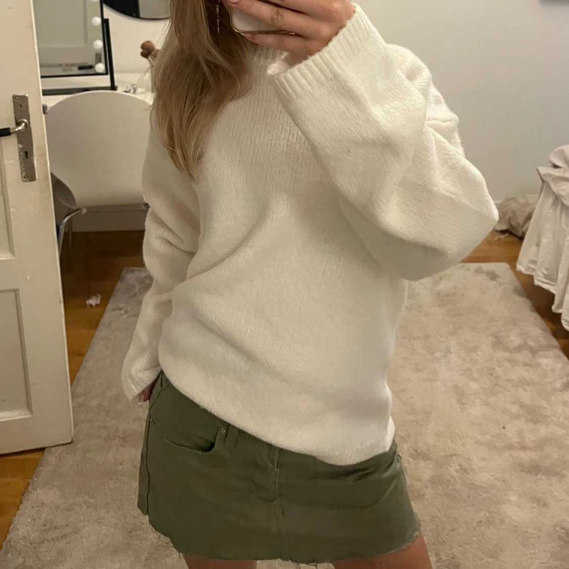 Grön khaki olive jeanskjol  - 1