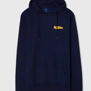 Mörkblå hoodie med gul text från Dif Sthlm - Säljer en mörkblå hoodie från DIF Sthlm med gul broderad text på bröstet. Tjocktröjan är ovesized! Priset kan diskuteras❤️ Lappen sitter kvar❤️