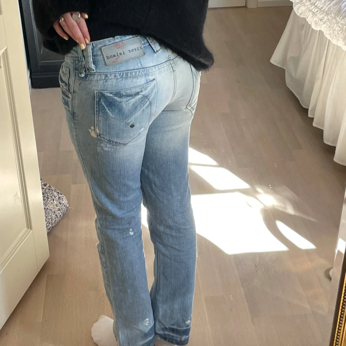 Ljusblå raka jeans från River Island - 1