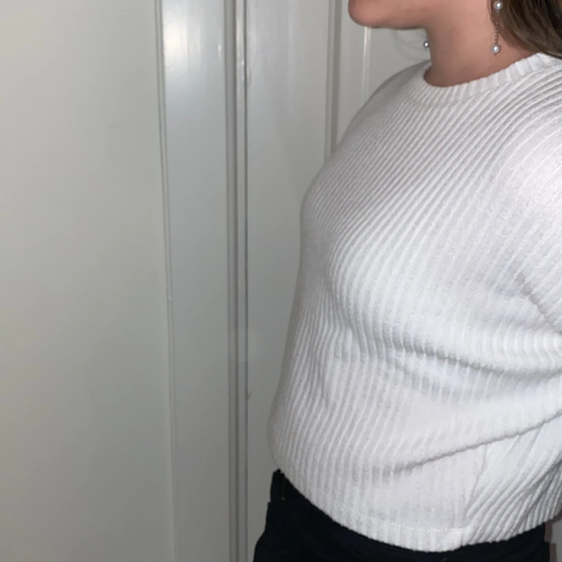 Vit ribbad tröja från H&M - 1