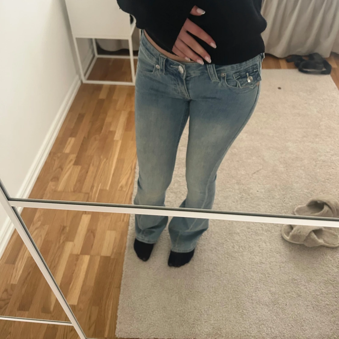 Ljusblå bootcut jeans - 1