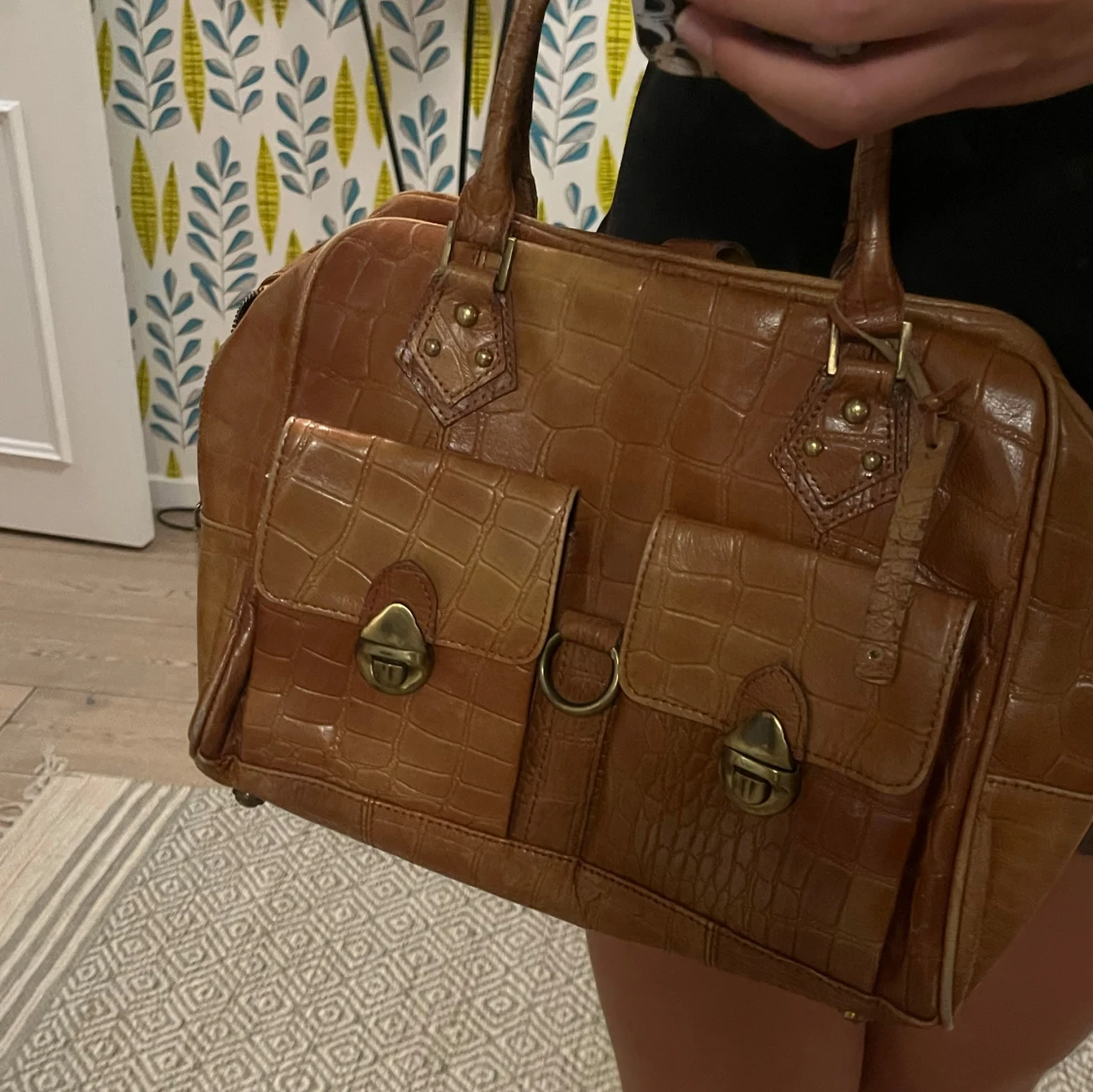 Brun vintage handväska - 2