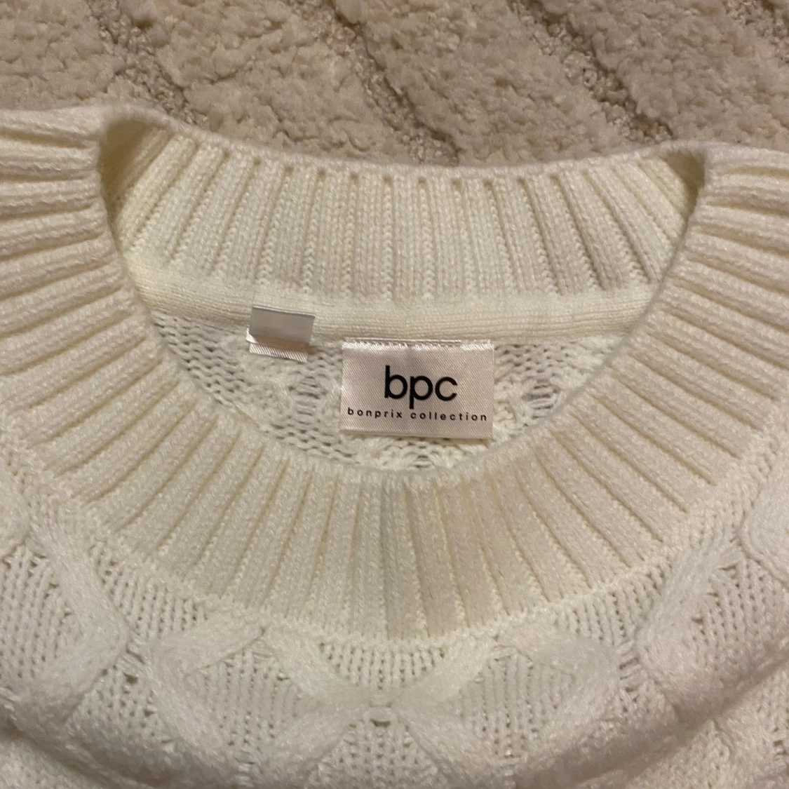 Vit stickad tröja från bpc - 2