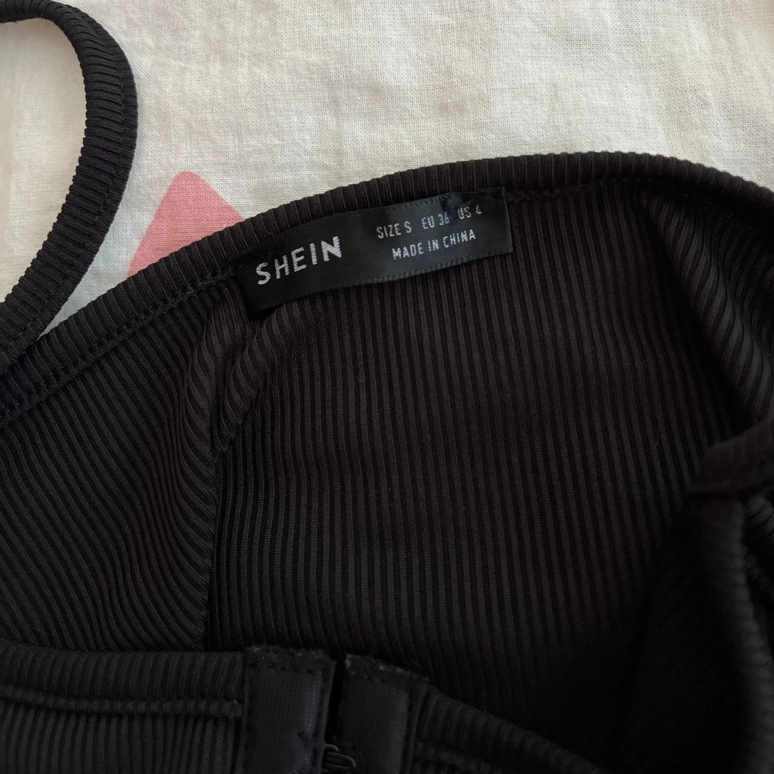 Svart ribbad korsett-topp - 3