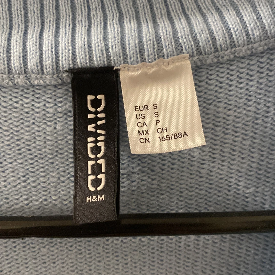 Blå rutig croppad kofta från H&M - 1