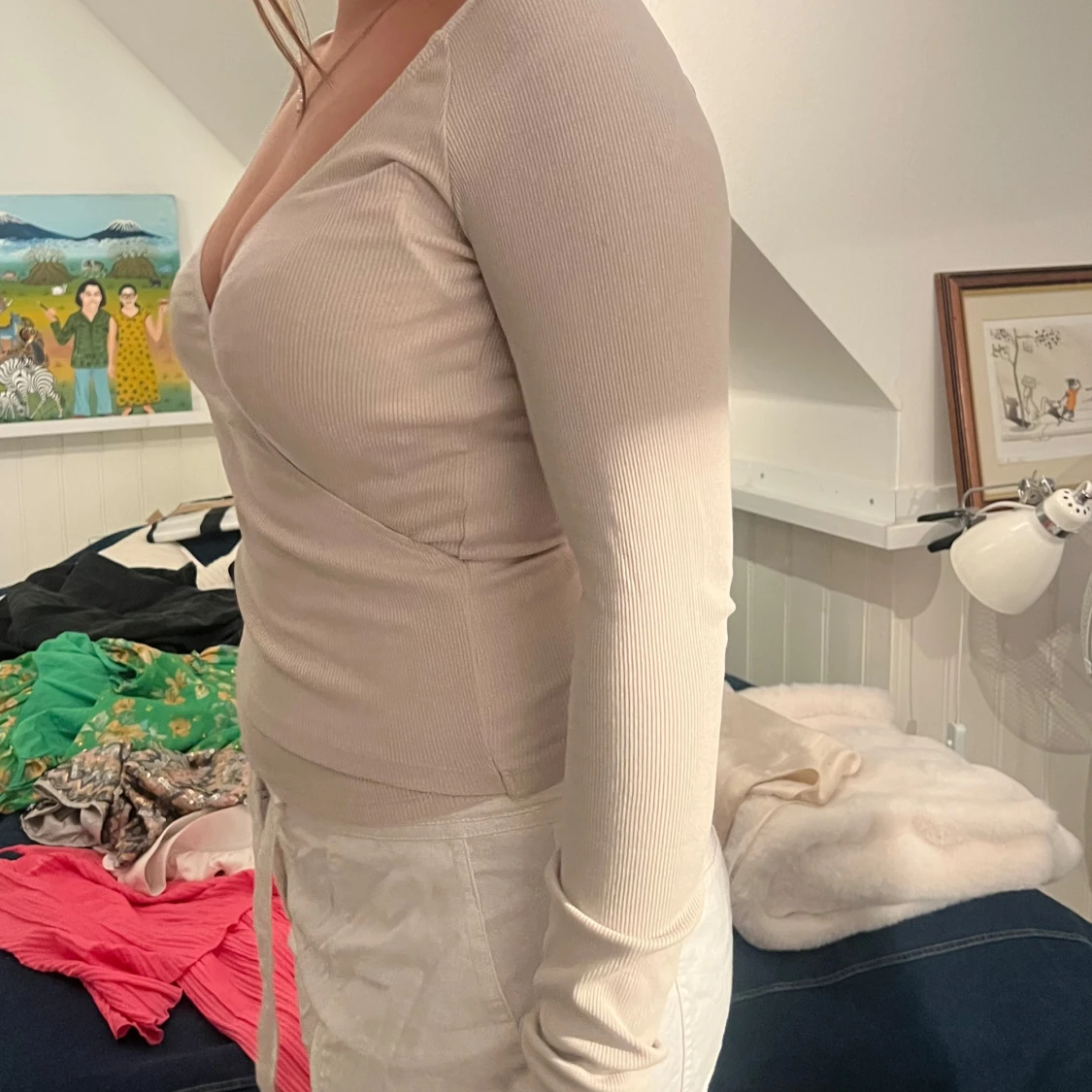 Beige omlottopp med öppen rygg från Zara - 1