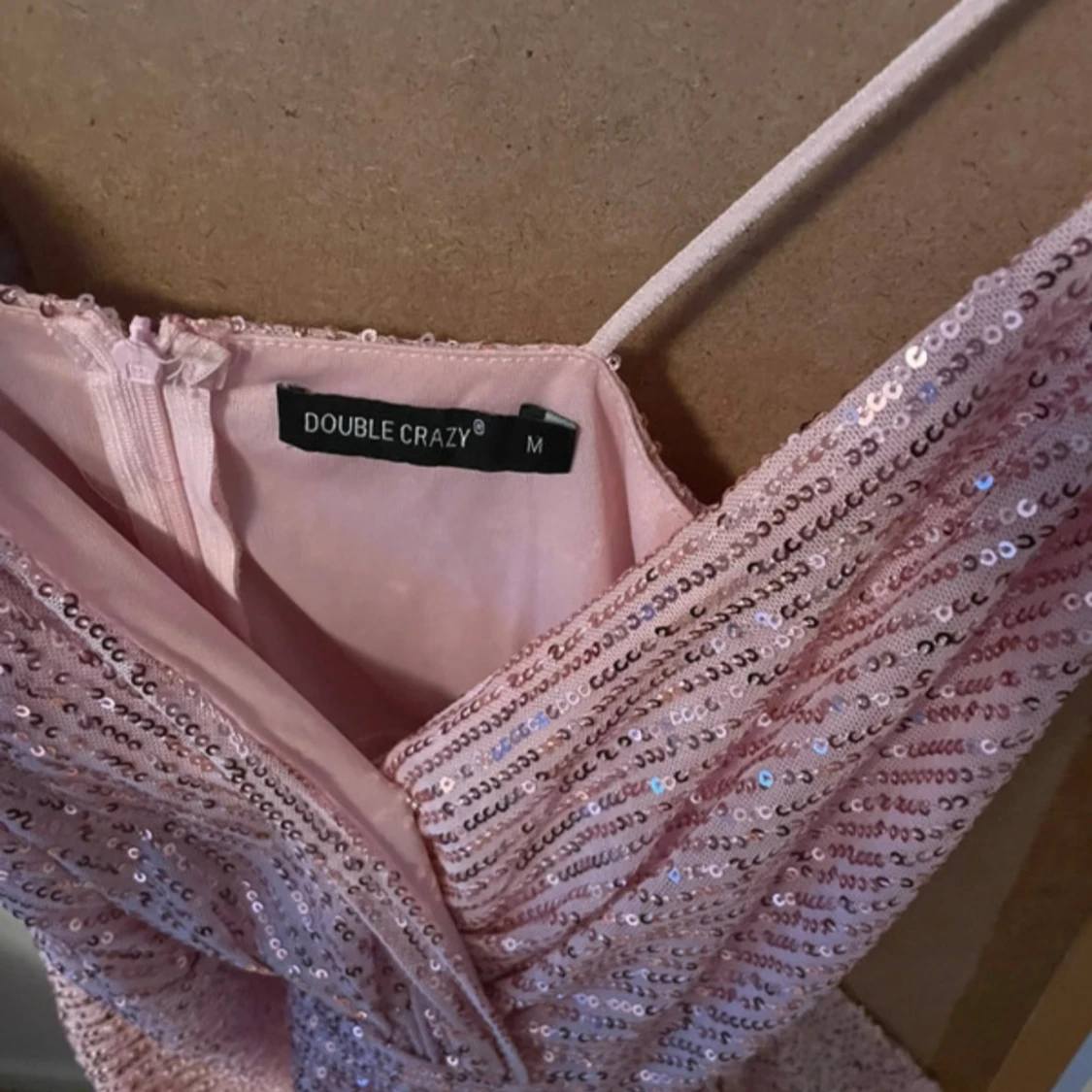 Rosa glittrig festklänning - 2