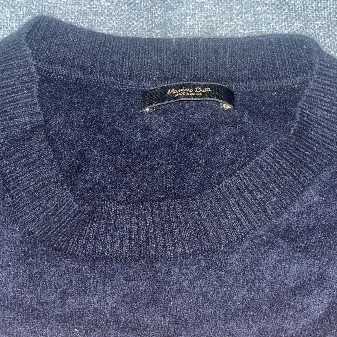 Mörkblå stickad tröja Massimo Dutti - 1