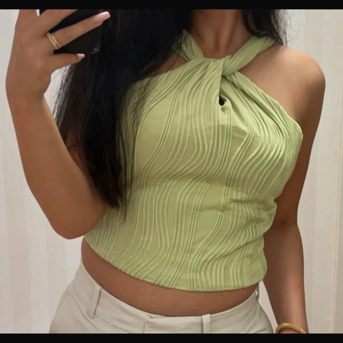 Ljusgrön croppad topp från SHEIN