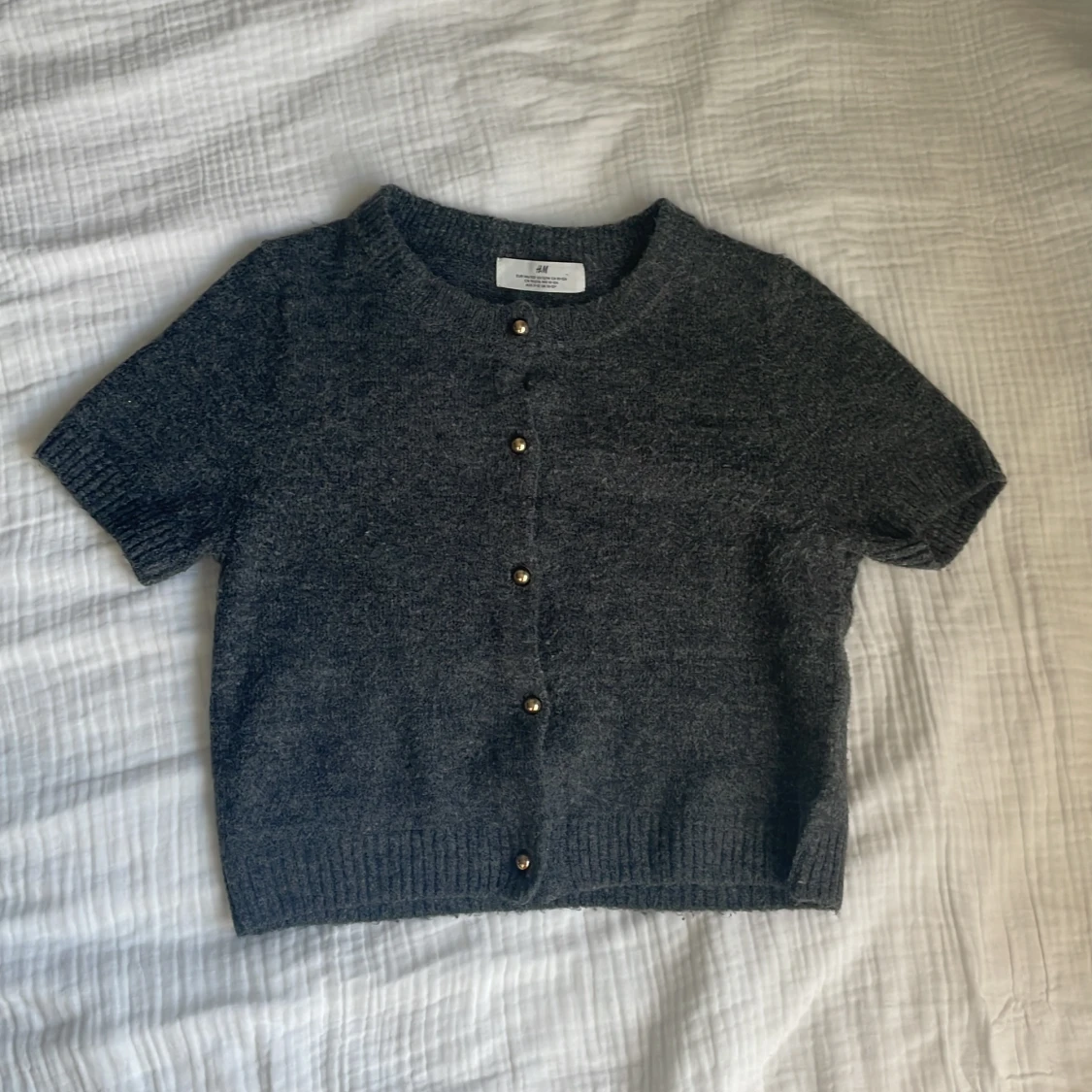 Grå stickad kofta från H&M - 1