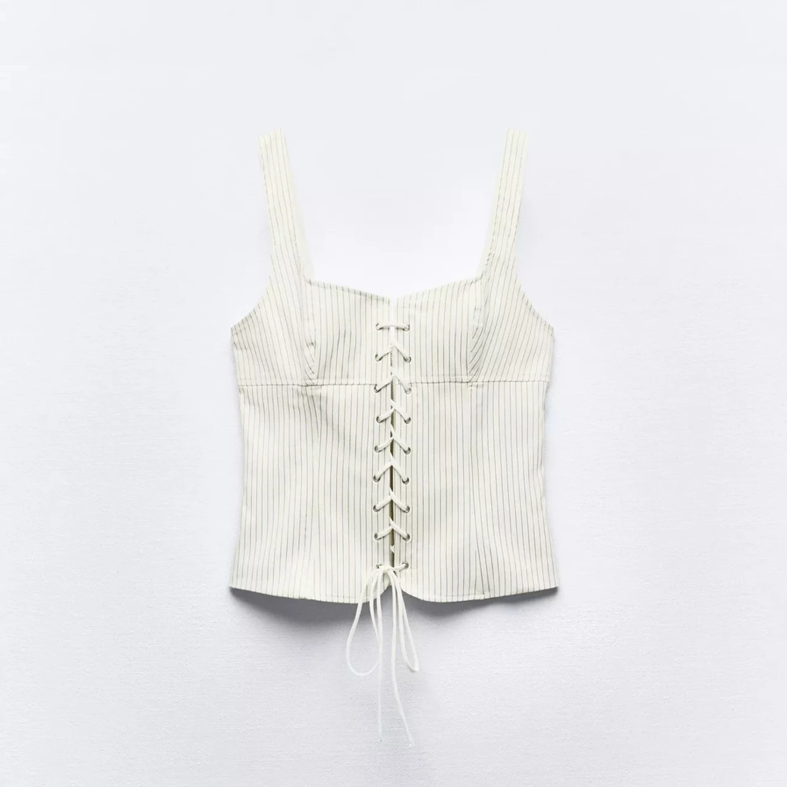 Vit randig korsettopp från Zara