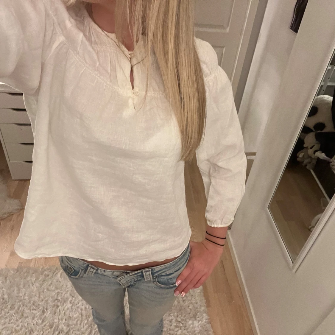 Vit blus i linne från Zara  - 1