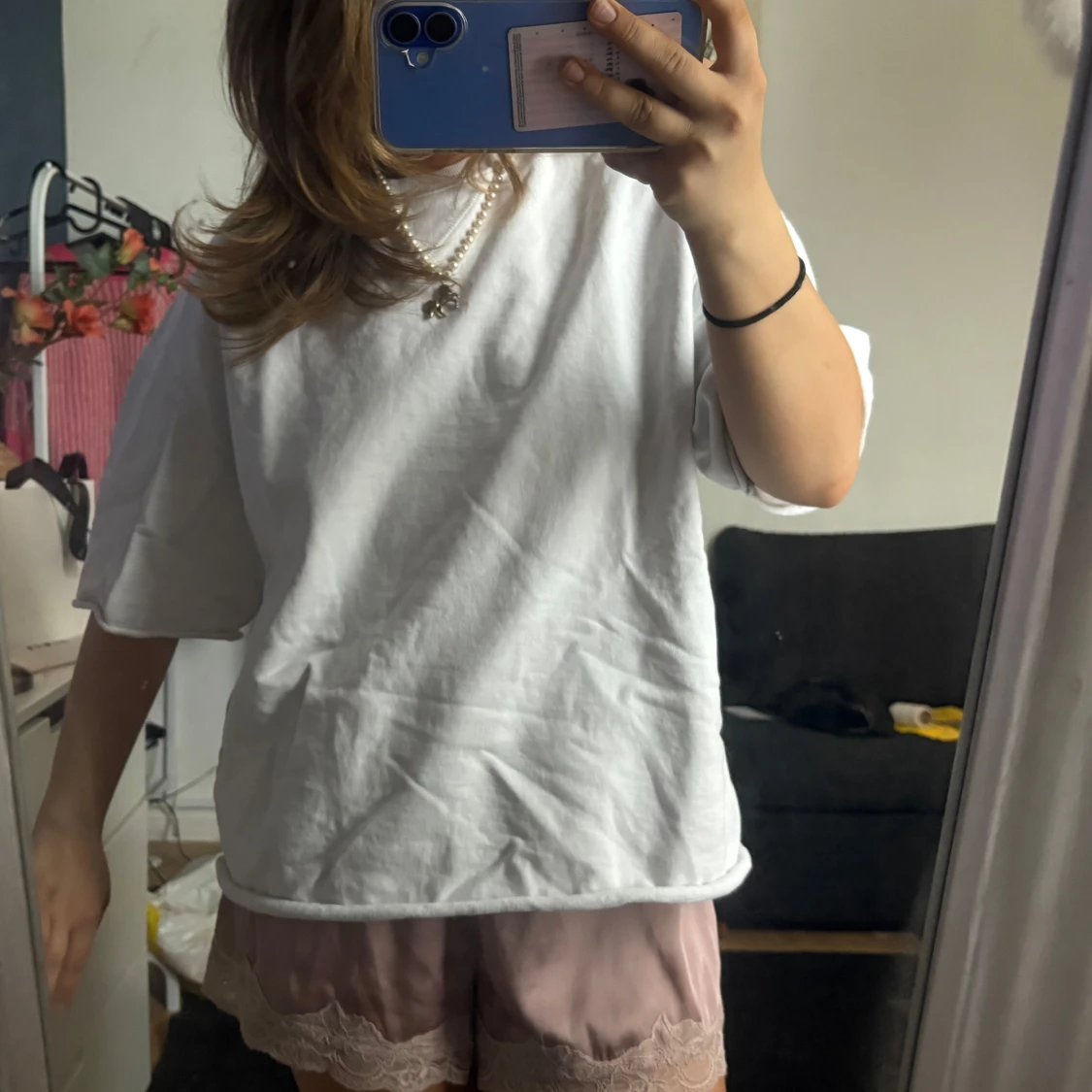 Vit oversized t-shirt i bomull