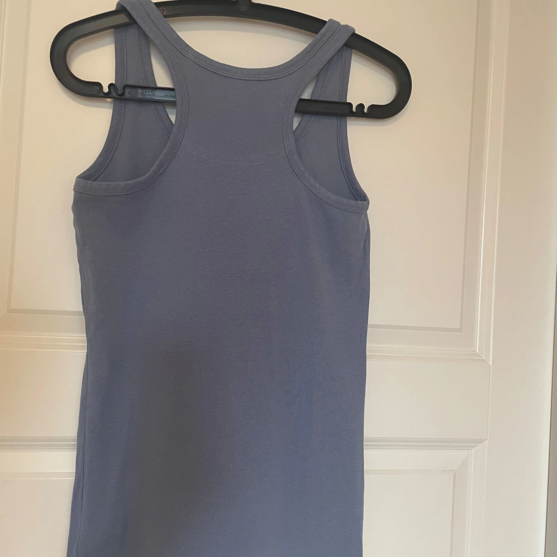 Ljusblå linnetopp i bomull - 1