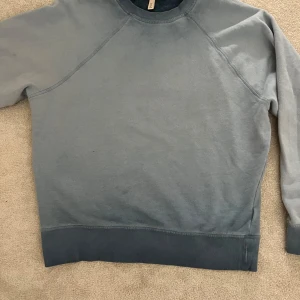 Blå sweatshirt från H&M - Säljer en enkel blå sweatshirt från H&M. Tröjan har rund halsringning, långa ärmar och breda ribbade muddar vid ärmslut och nederkant. Perfekt för en avslappnad stil.