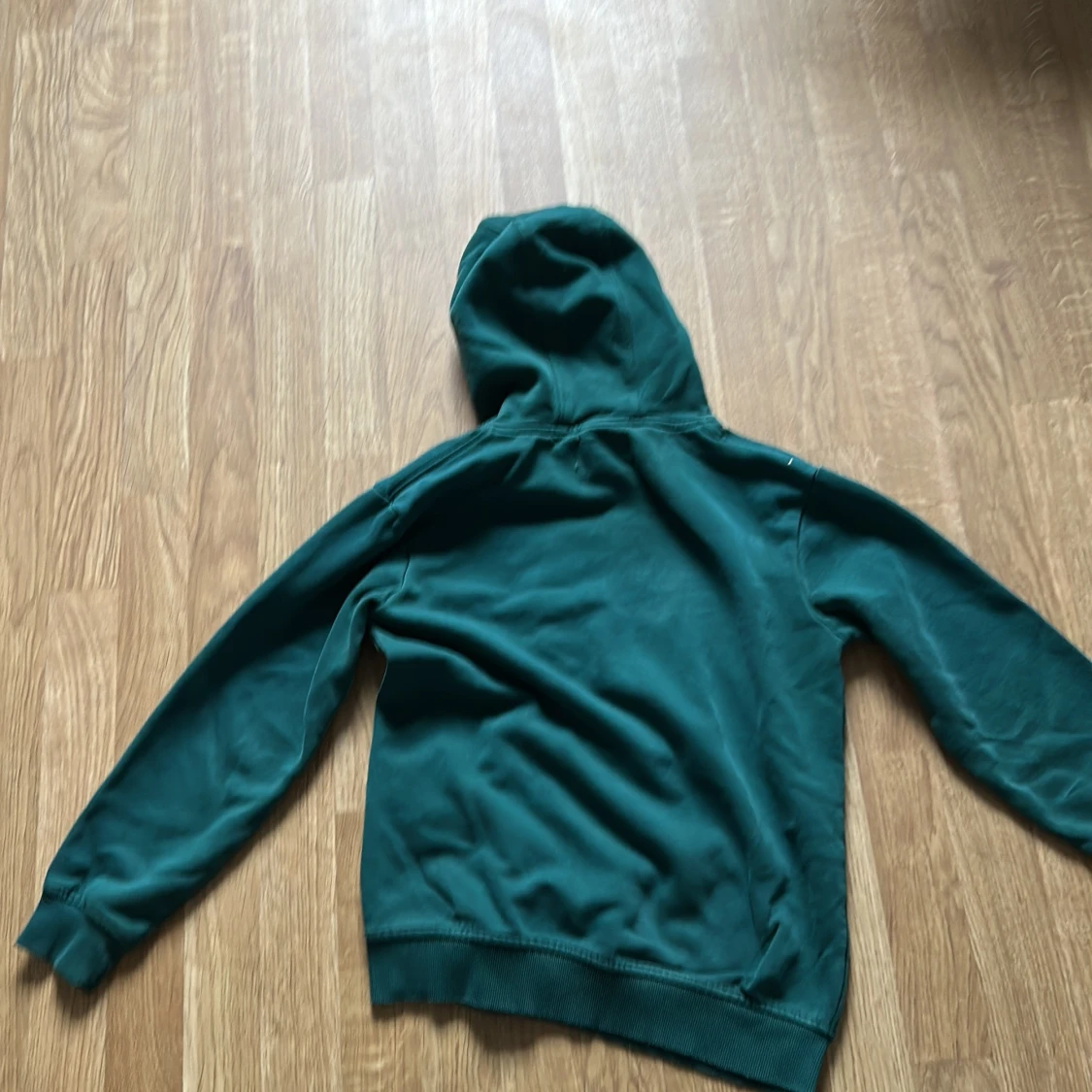 Grön hoodie med broderad detalj - 1